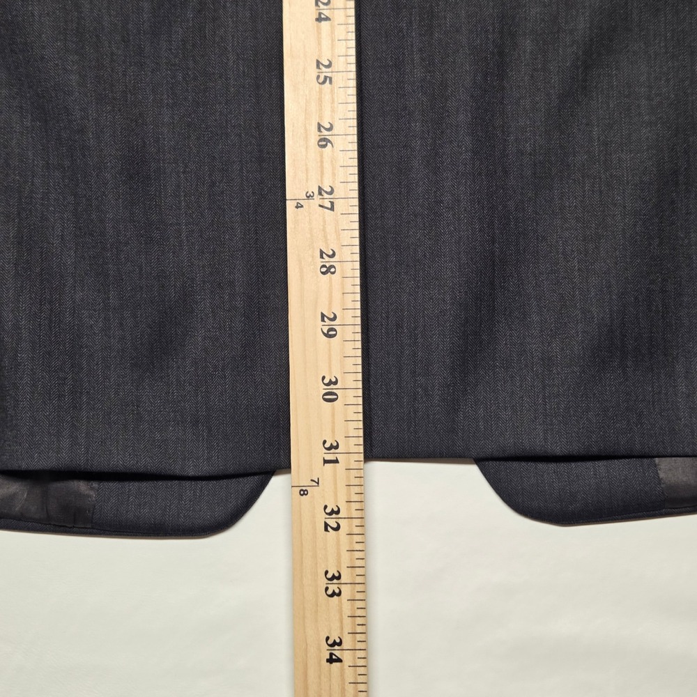 Lauren Ralph Lauren 42R 36W Charcoal Herringbone Wool Suit 2-Button Notch Lapel - Picture 11 of 16